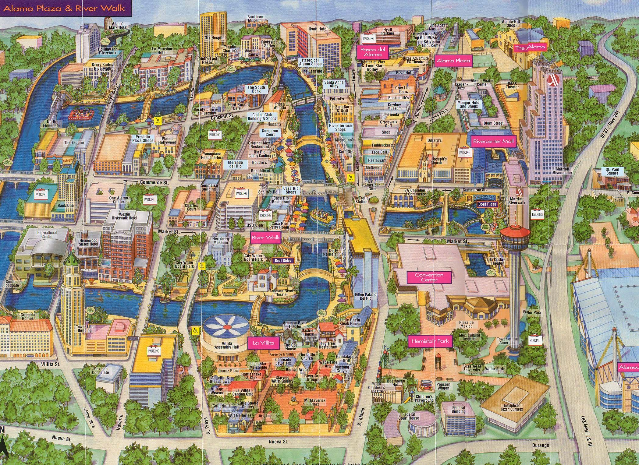 San Antonio | San Antonio, Texas Tourist Map See Map Details From - Texas Sightseeing Map