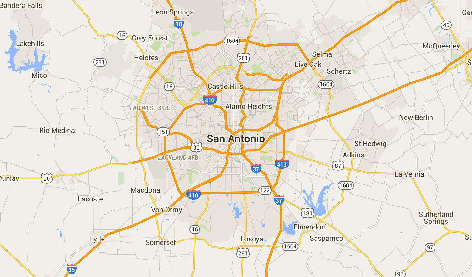 Map Of San Antonio Texas And Surrounding Area | Printable Maps