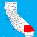 San Bernardino County California United States Of America Vector Map   San Bernardino California Map