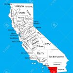 San Diego County (California, United States Of America) Vector   San Diego On The Map Of California