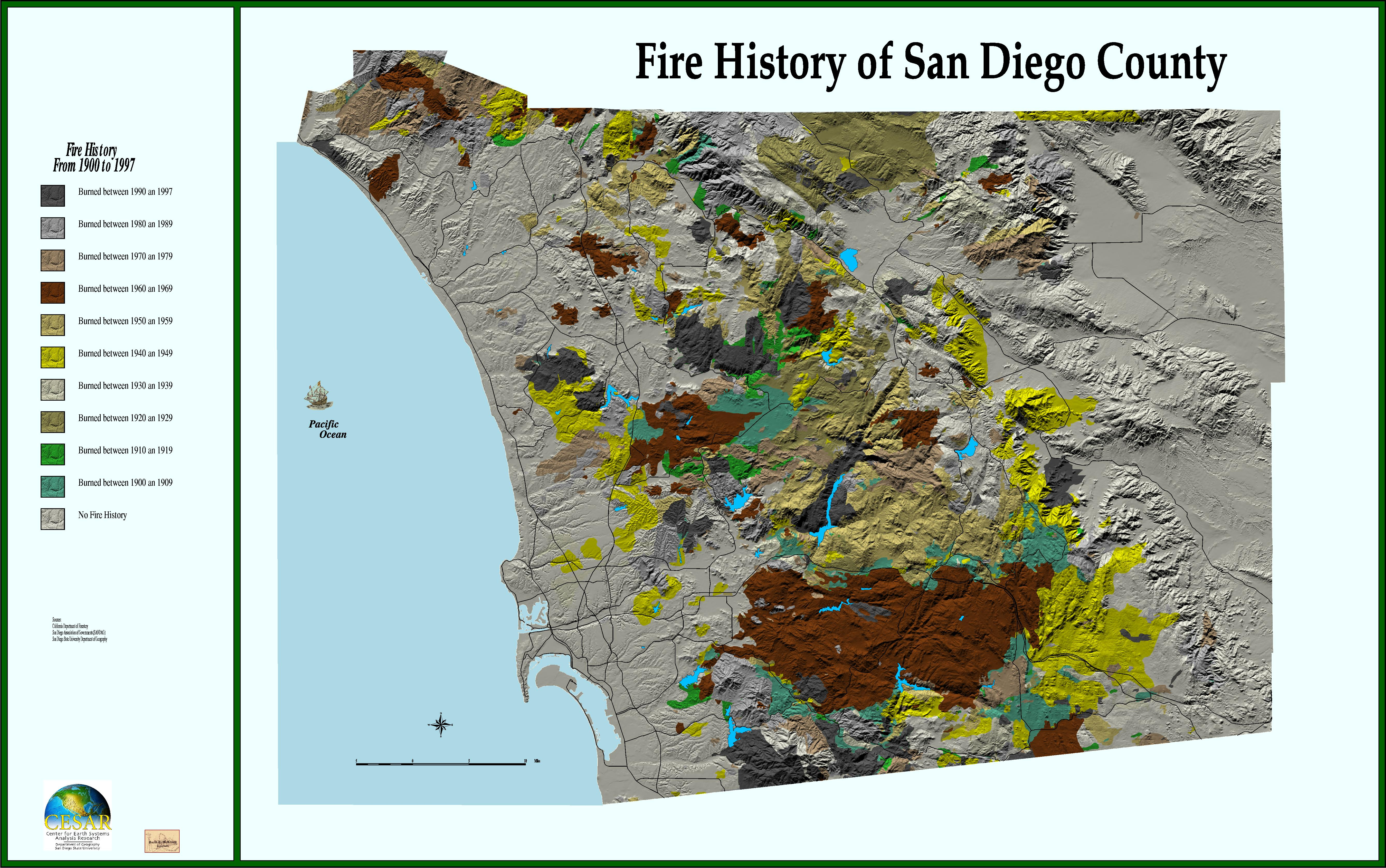 San Diego Wildfire 2003 Web Mapping Services - San Diego California Fire Map