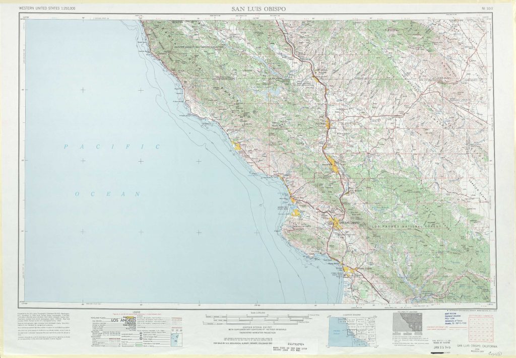 San Luis Obispo Topographic Maps, Ca - Usgs Topo Quad 35120A1 At 1 ...