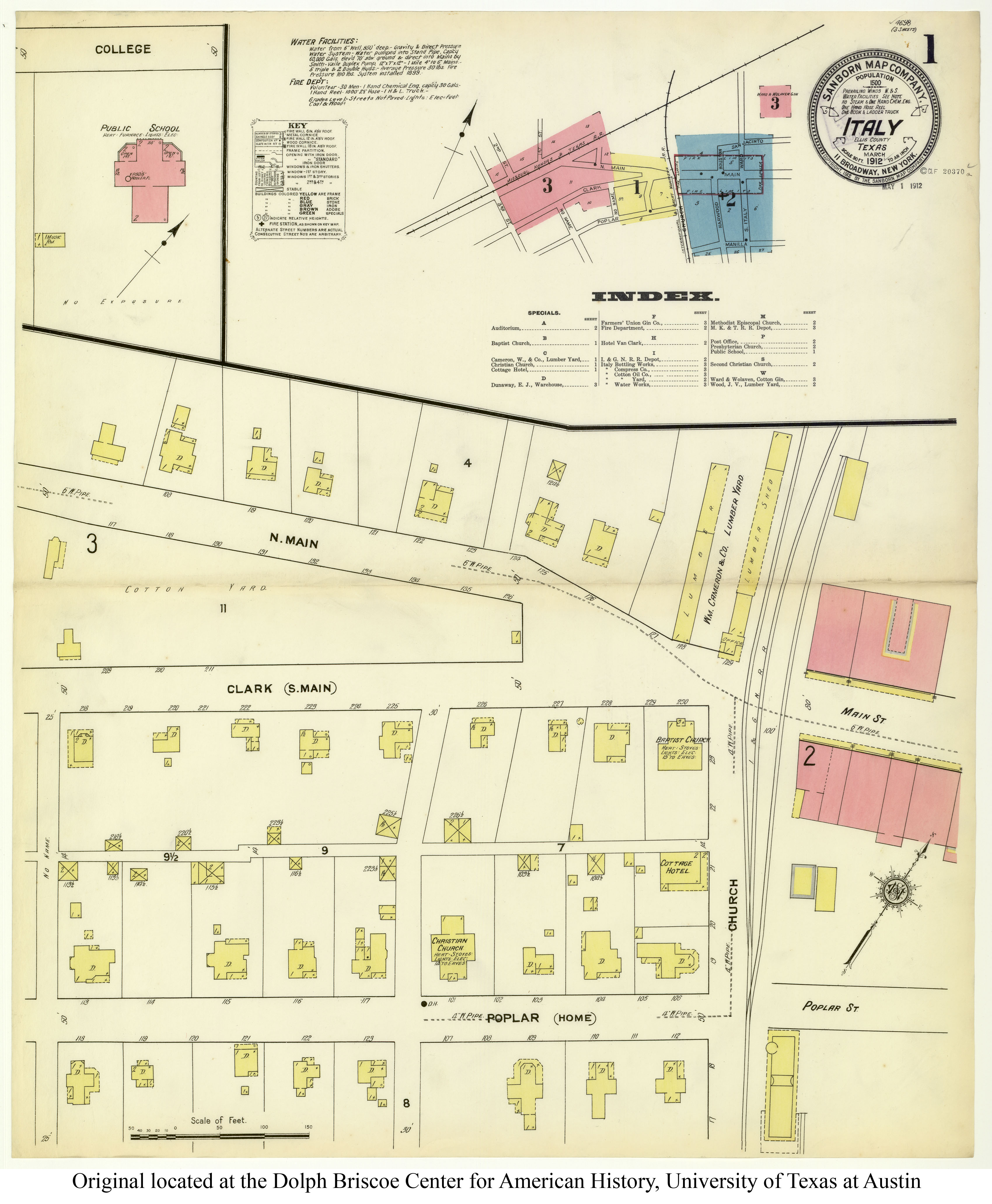 Sanborn Maps Of Texas - Perry-Castañeda Map Collection - Ut Library - Italy Texas Map