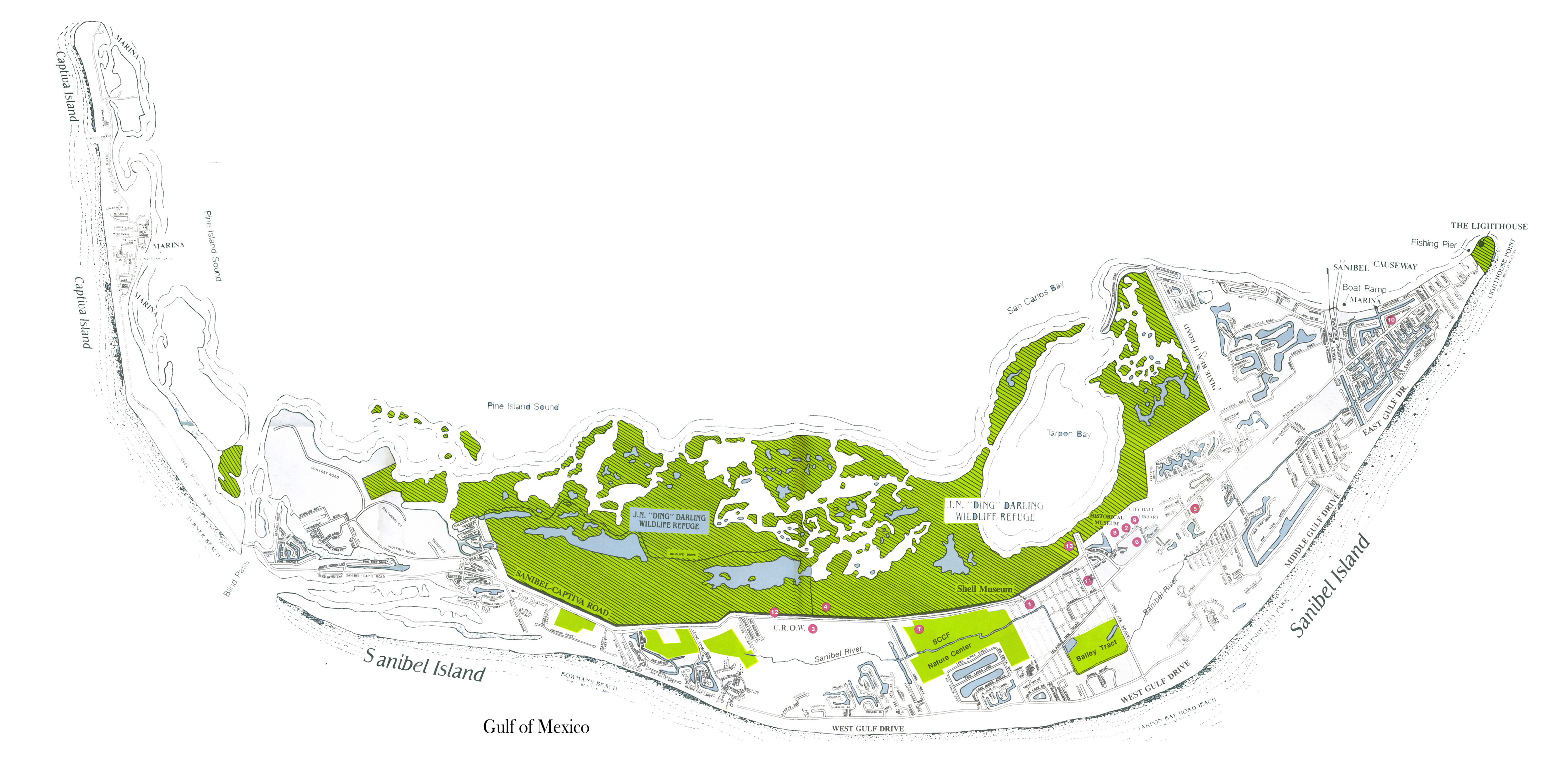 Sanibel, Captiva Island, And North Captiva Island Maps - Road Map Of Sanibel Island Florida