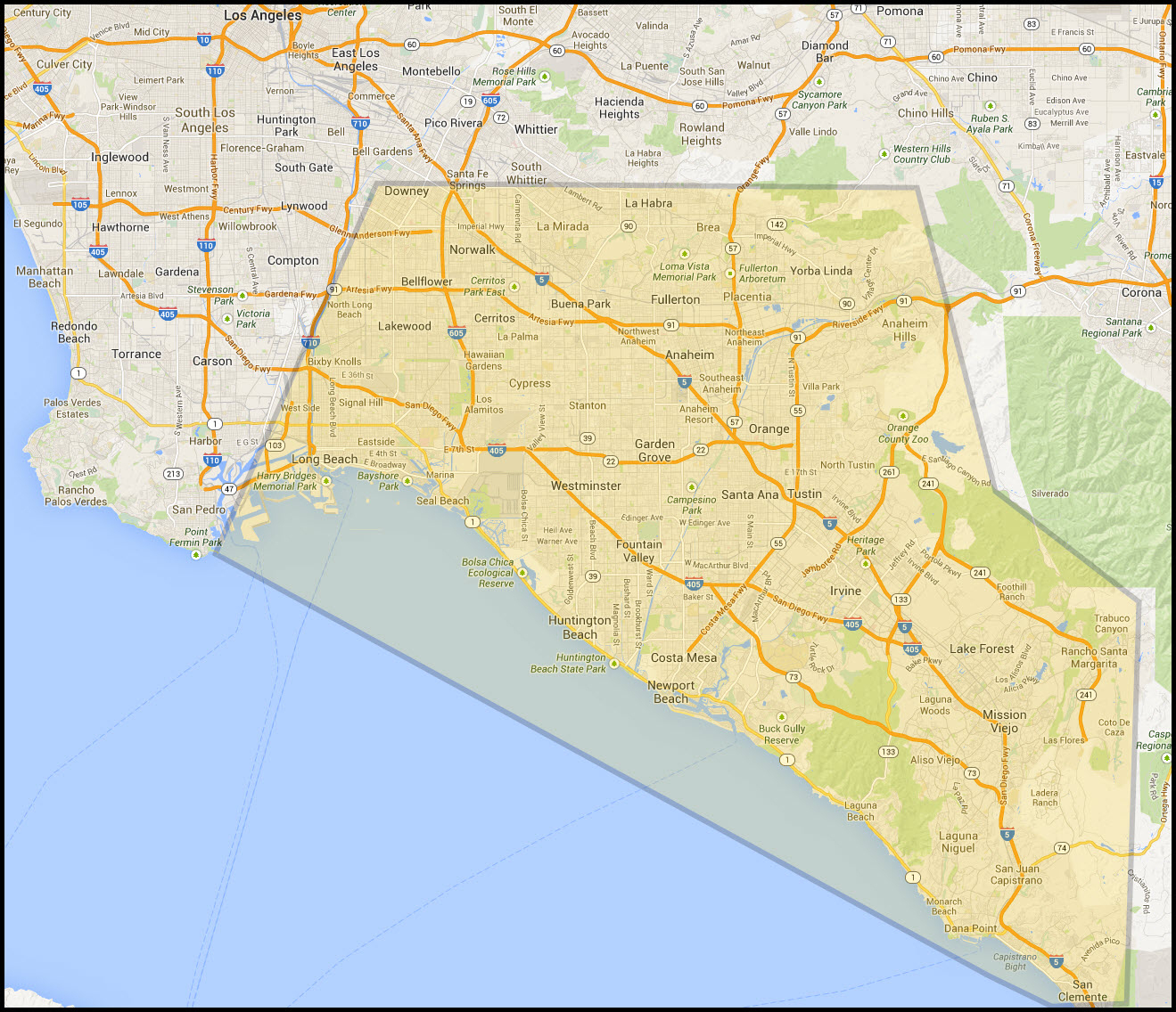 Santa Ana Orange County Ca Plumbing Service Area Plumbers At - Santa Ana California Map