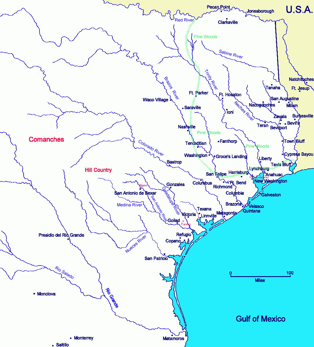 Santa Anna&amp;#039;s Role In The Texas Revolution - Texas Independence Map