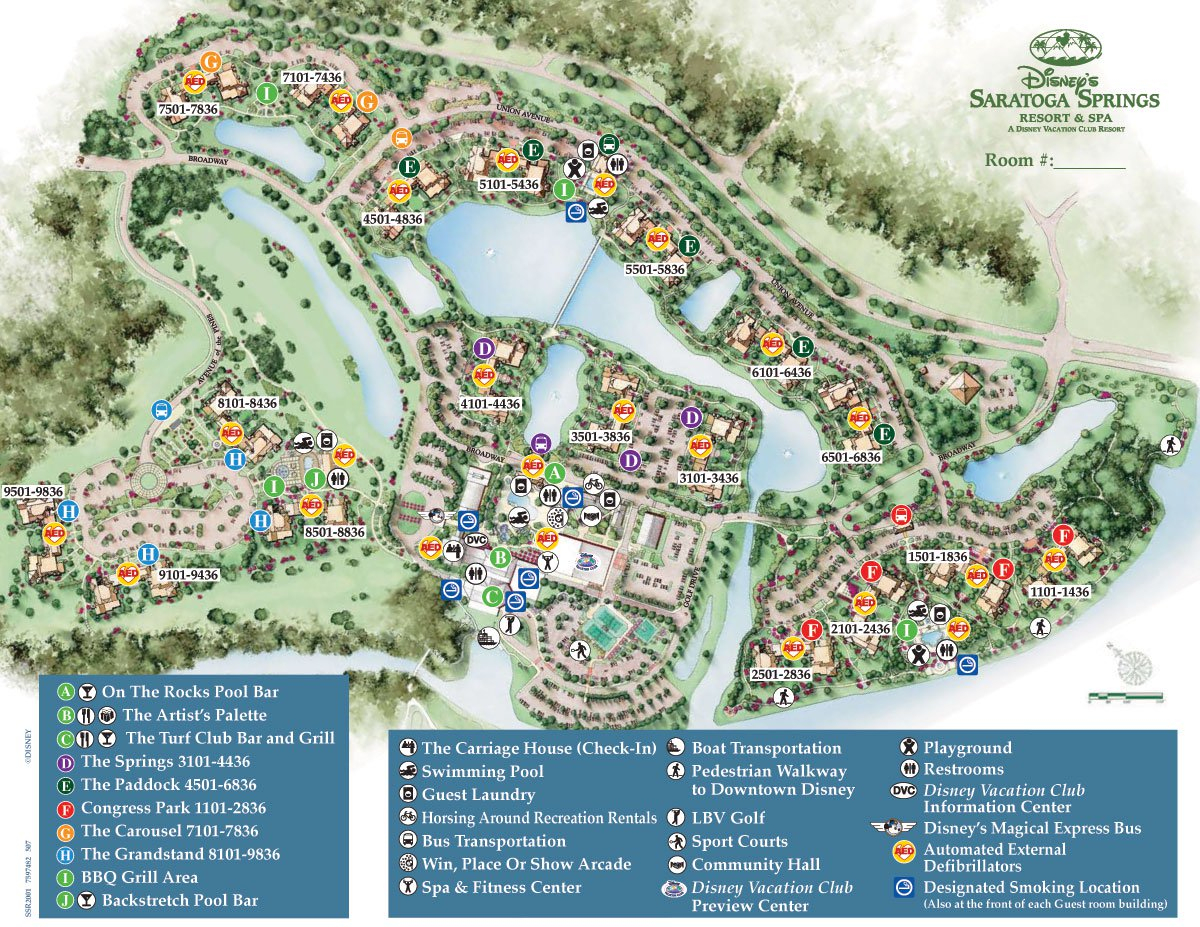 Saratoga Springs Resort Spa Map - Wdwinfo - Florida Hot Springs Map