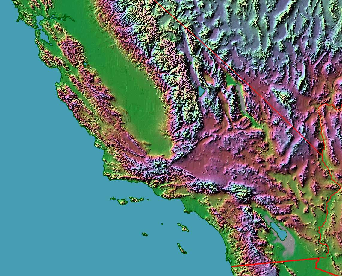 Satellite Image Of Southern California - Relief Map Of Southern California