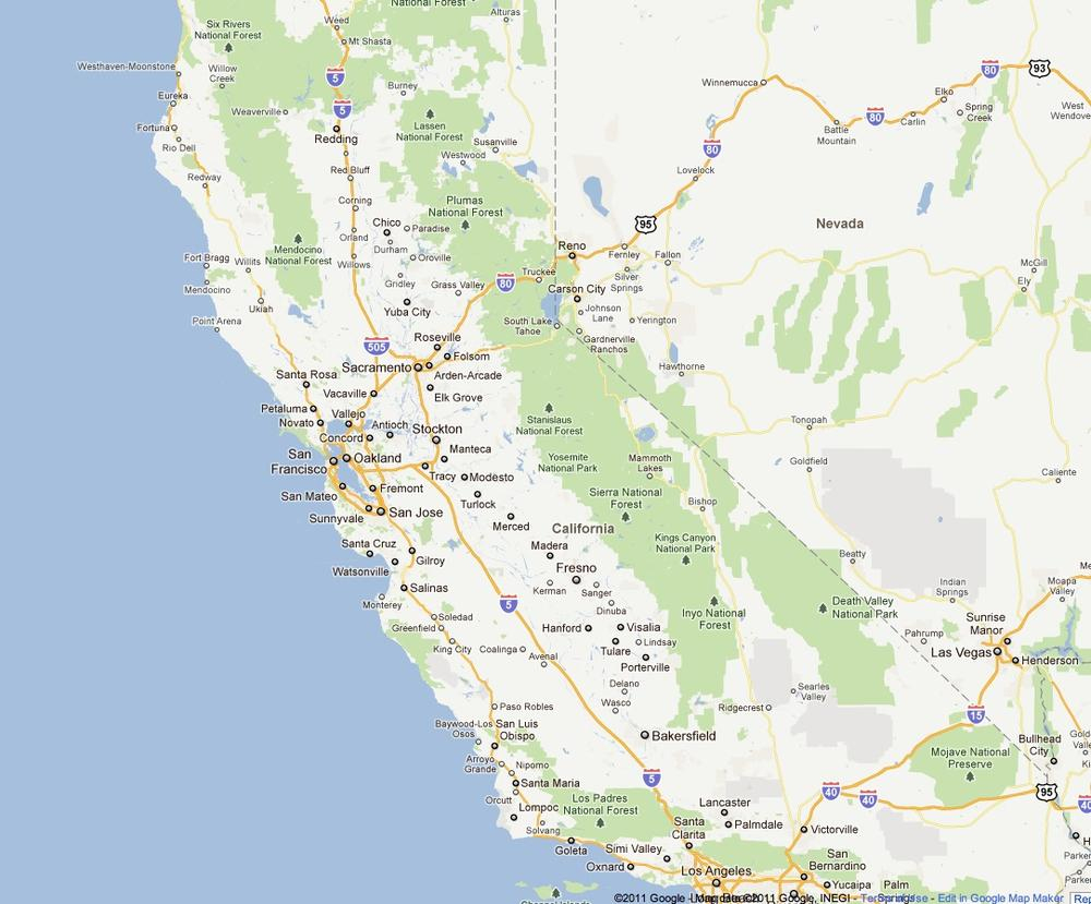 Satellite Map Of California - Klipy - Satellite Map Of California