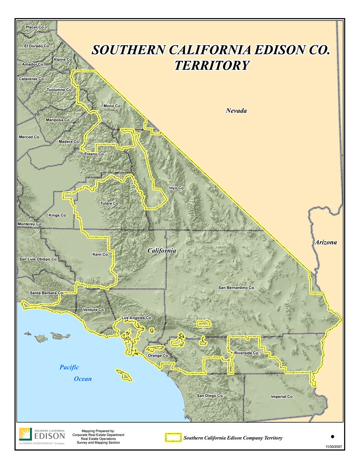 Sce Territory Map | Leadership | Who We Are | About Us | Home - Sce - California Electric Utility Map
