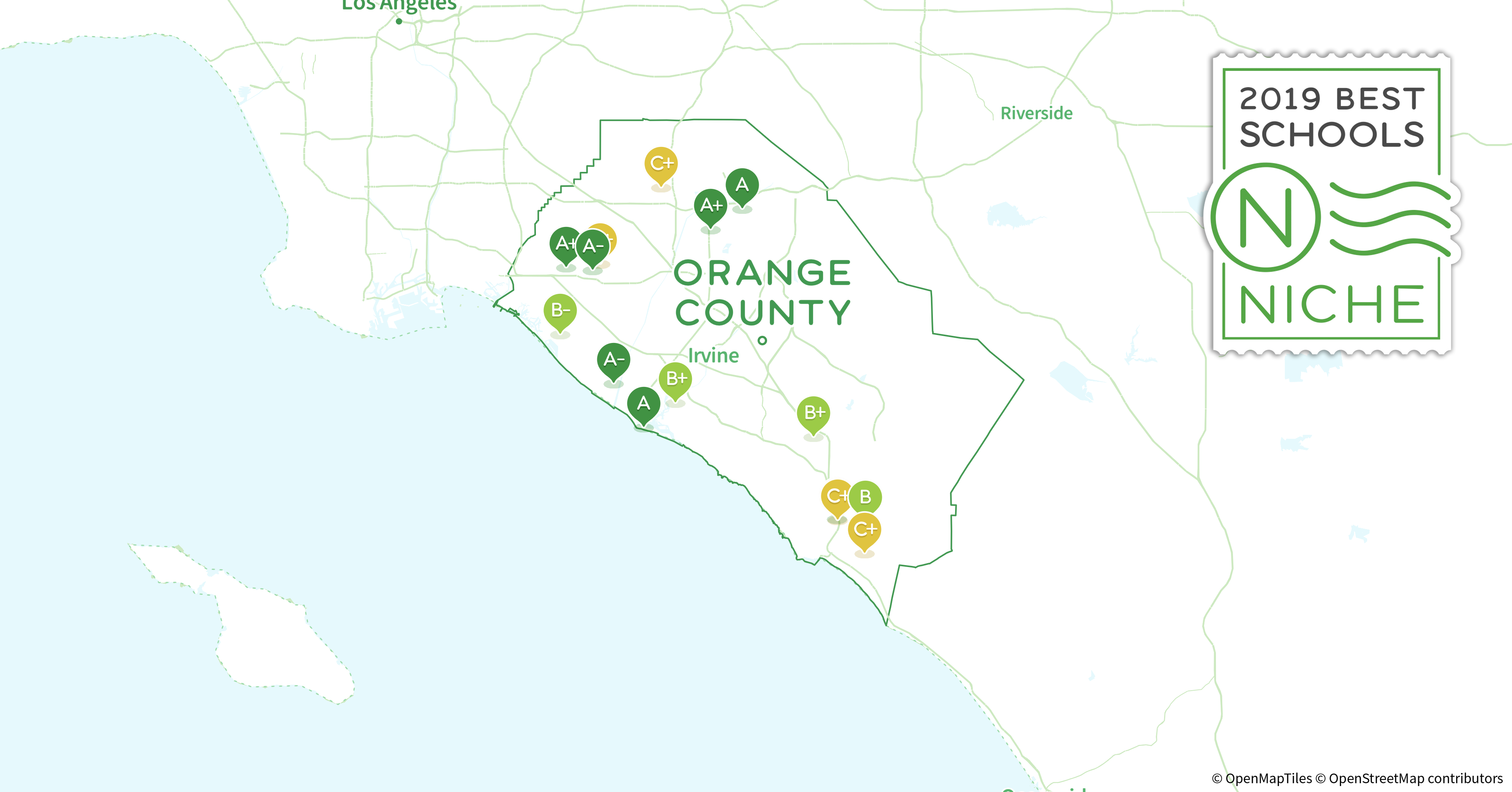 School Districts In Orange County, Ca - Niche - California School District Rankings Map