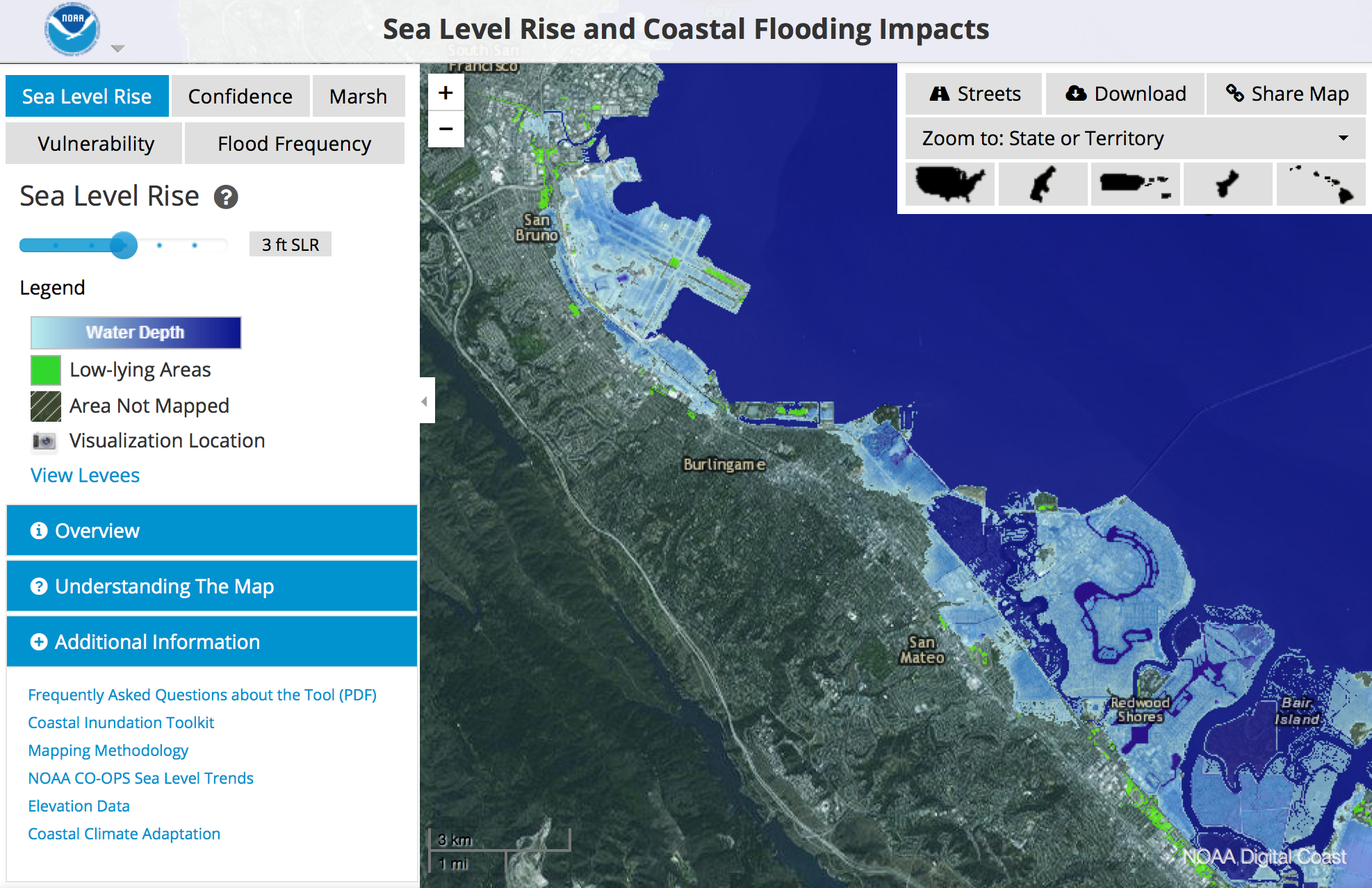 Sea Level Rise - Map Viewer | Noaa Climate.gov - South Florida Sea Level Rise Map