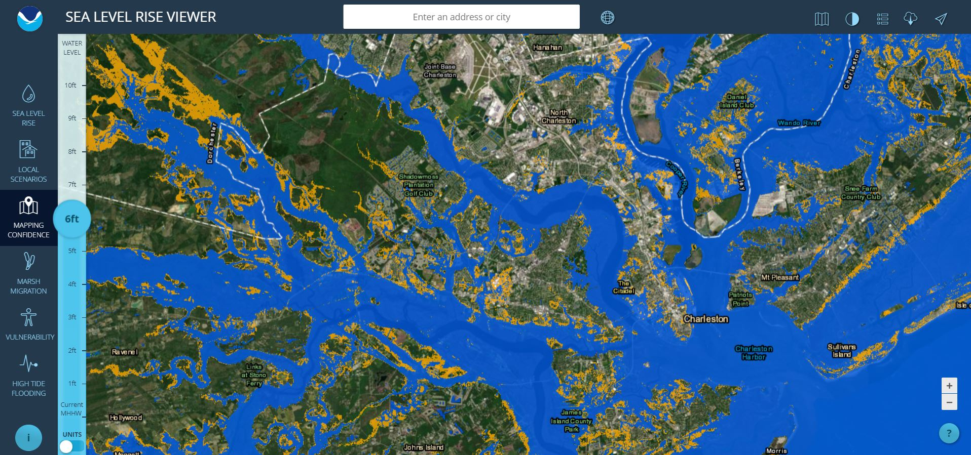Sea Level Rise Viewer - Florida Water Rising Map