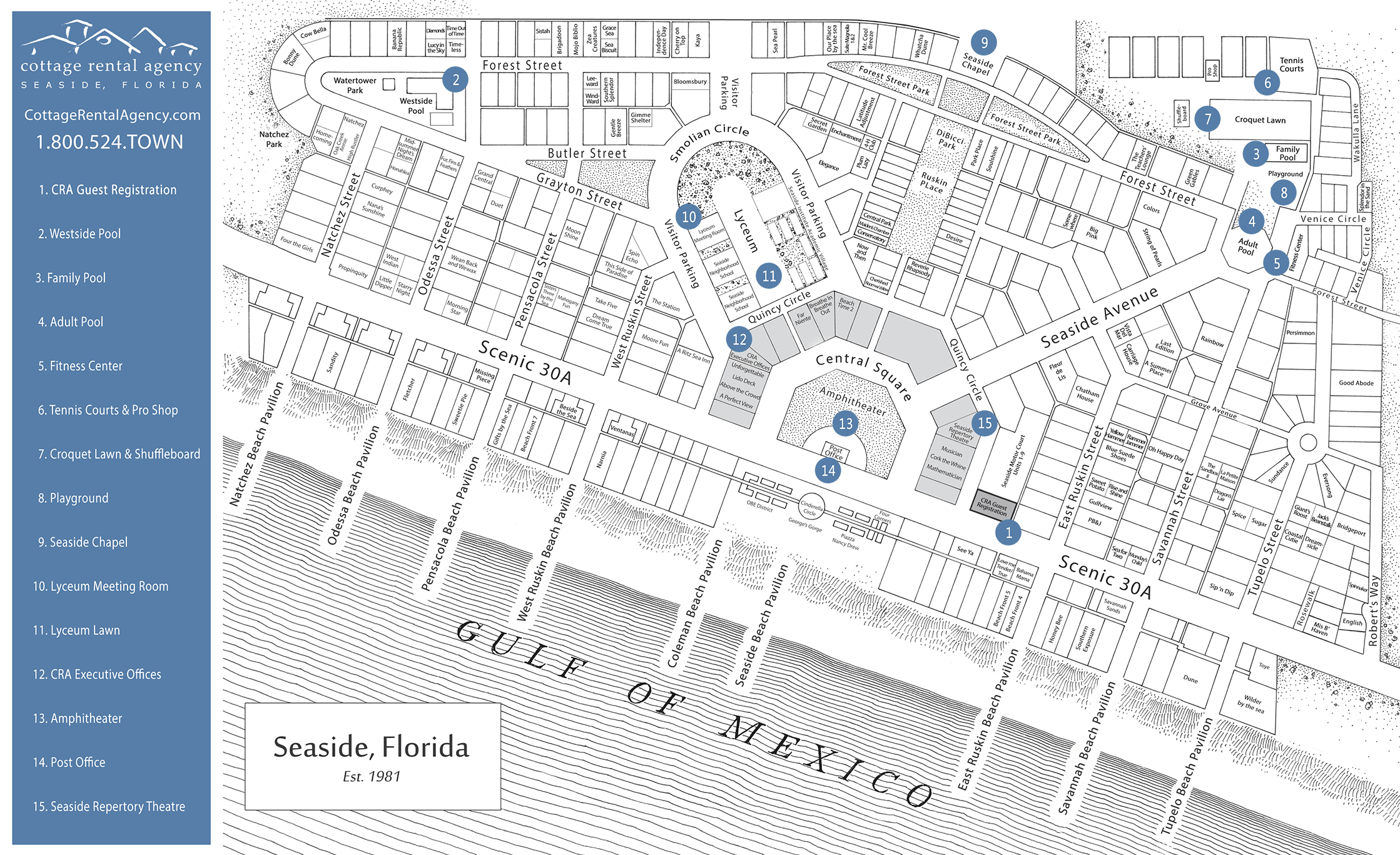 Seaside Florida Map - Click Properties On Map To View Details | Maps - Map Of Seaside Florida Area