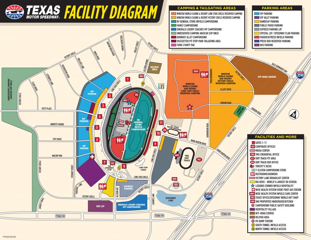 Seating Chart And Facility Maps - Texas Motor Speedway Track Map ...