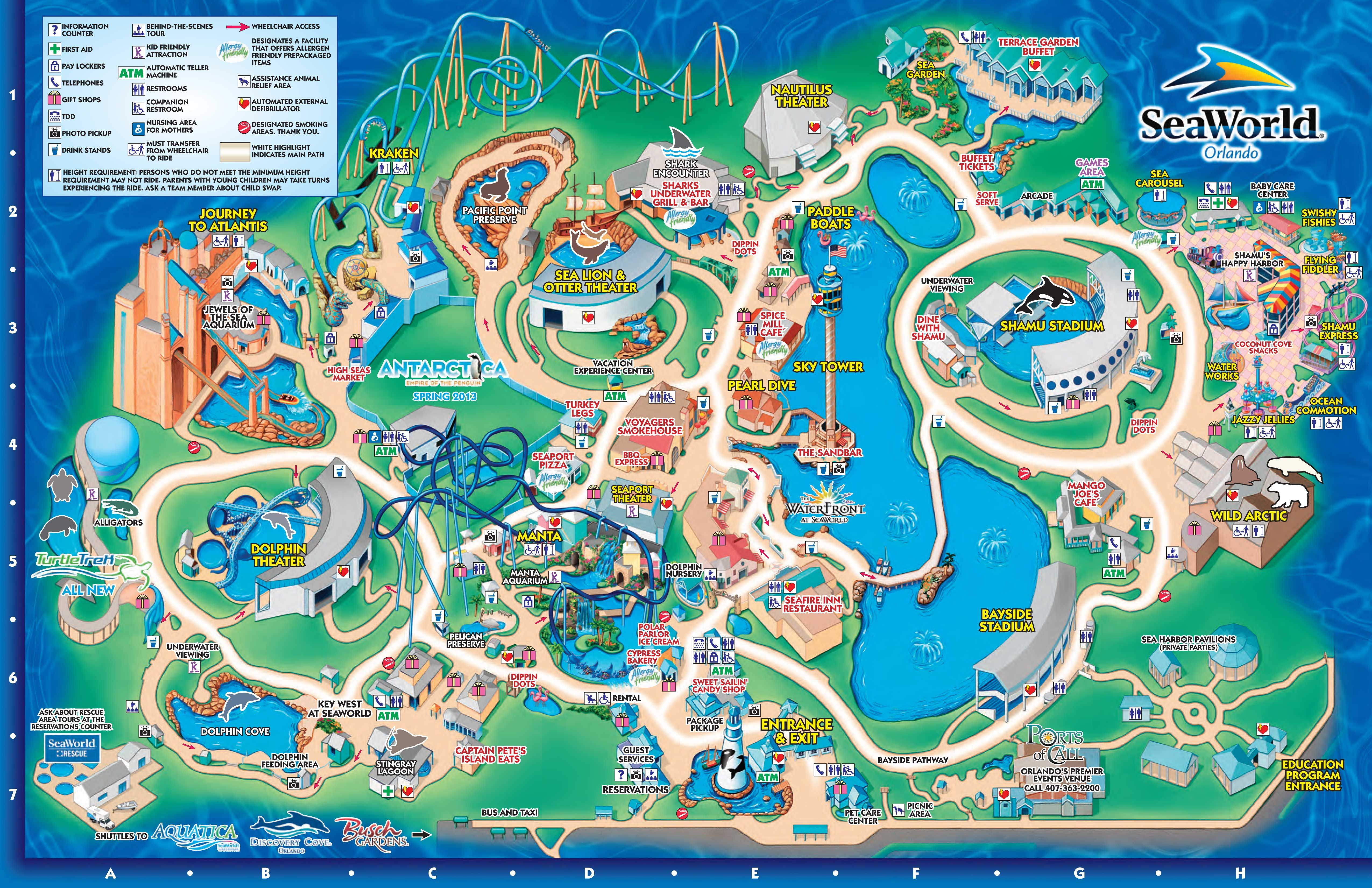 Seaworld Orlando Theme Park Map - Orlando Fl • Mappery | Aquariums - Map Of Amusement Parks In Florida