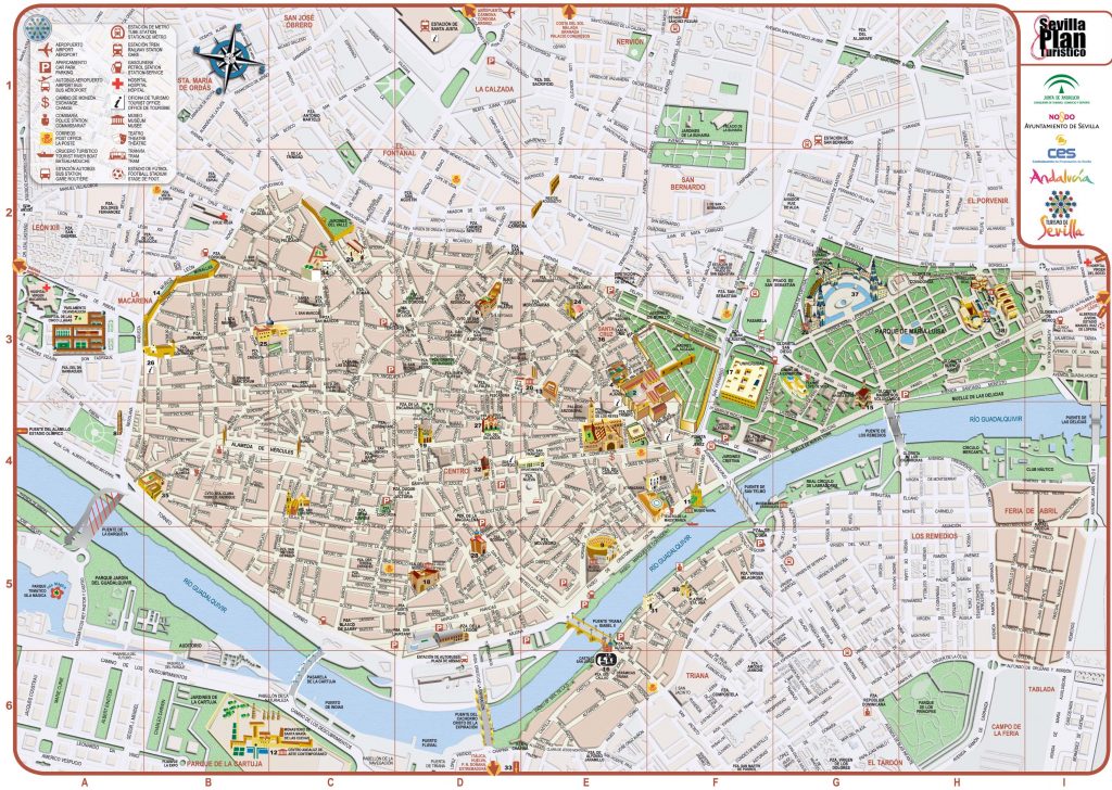Seville City Center Map - Seville Tourist Map Printable | Printable Maps