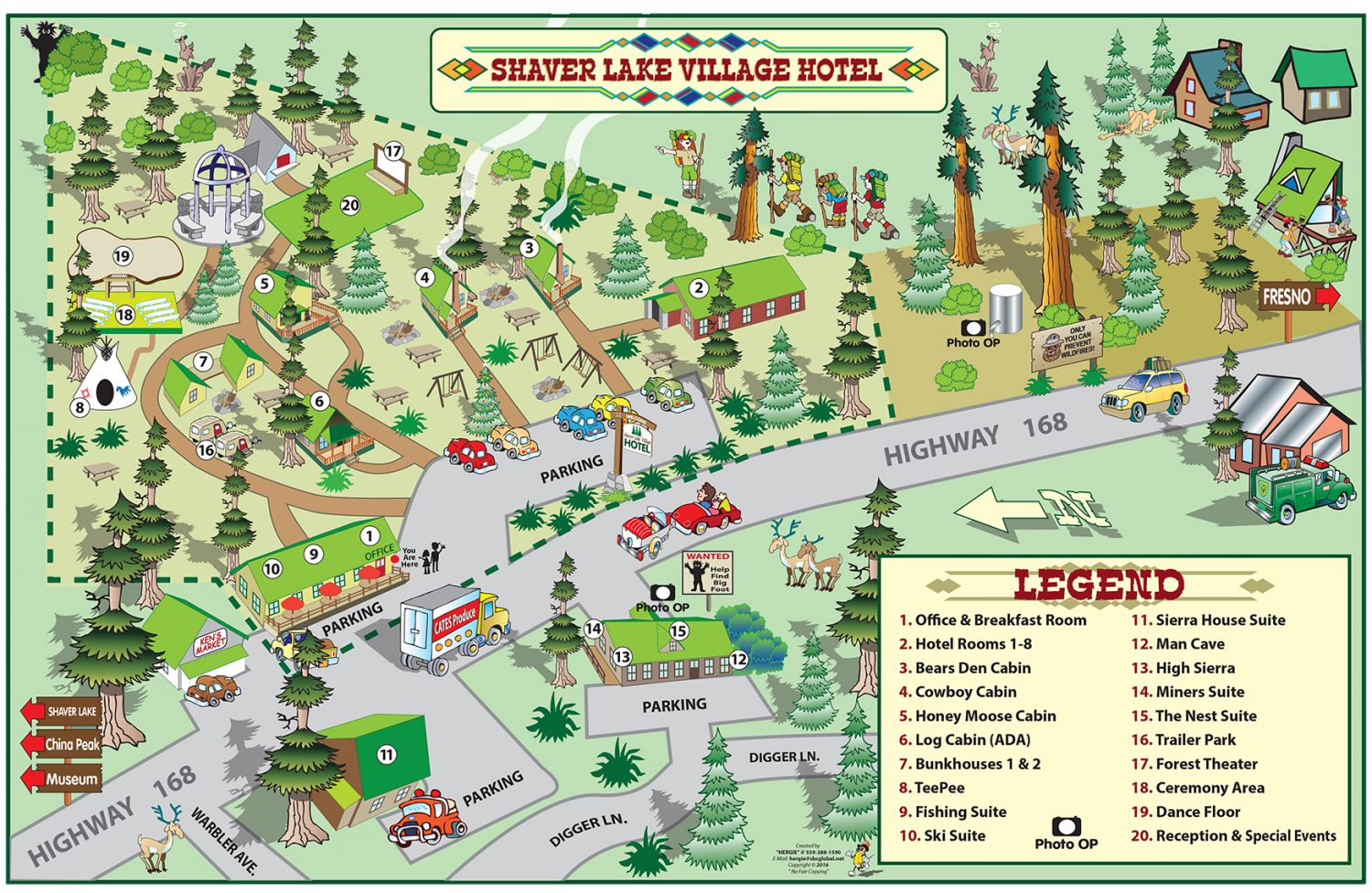 Shaver Lake Village Hotel Property Map - Shaver Lake Village Hotel - Shaver Lake California Map