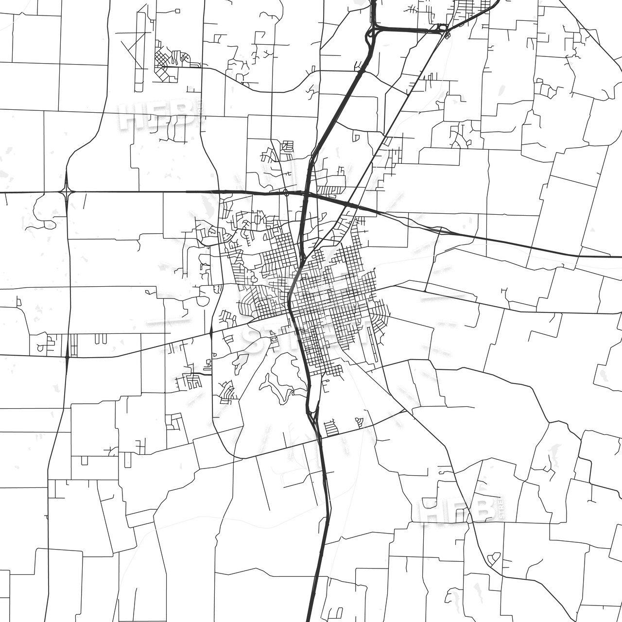 Sherman, Texas - Area Map - Light | Hebstreits - Sherman Texas Map