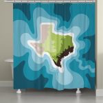 Shop Laural Home Texas Topographic Abstract Map Shower Curtain 71X74   Texas Map Shower Curtain