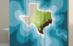 Shop Laural Home Texas Topographic Abstract Map Shower Curtain 71X74 - Texas Map Shower Curtain