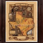 Shop Texas Oil And Gas Map Framed Unique Texas Wall Art   Texas Map Framed Art