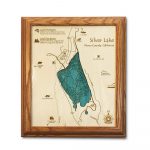 Silver Lake, Ca Single Depth Nautical Wood Chart, 8" X 10"   Silver Lake California Map