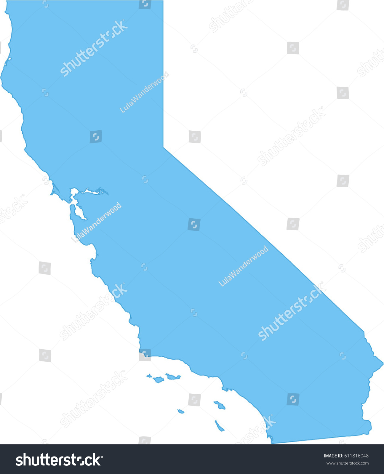 Simple Map California Image Vectorielle De Stock (Libre De Droits - Simple Map Of California