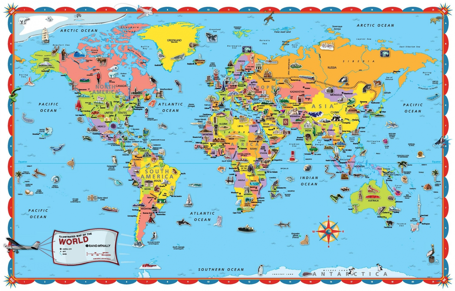 Simple Printable World Maps For Kids | Penaime - Printable World Map For Kids