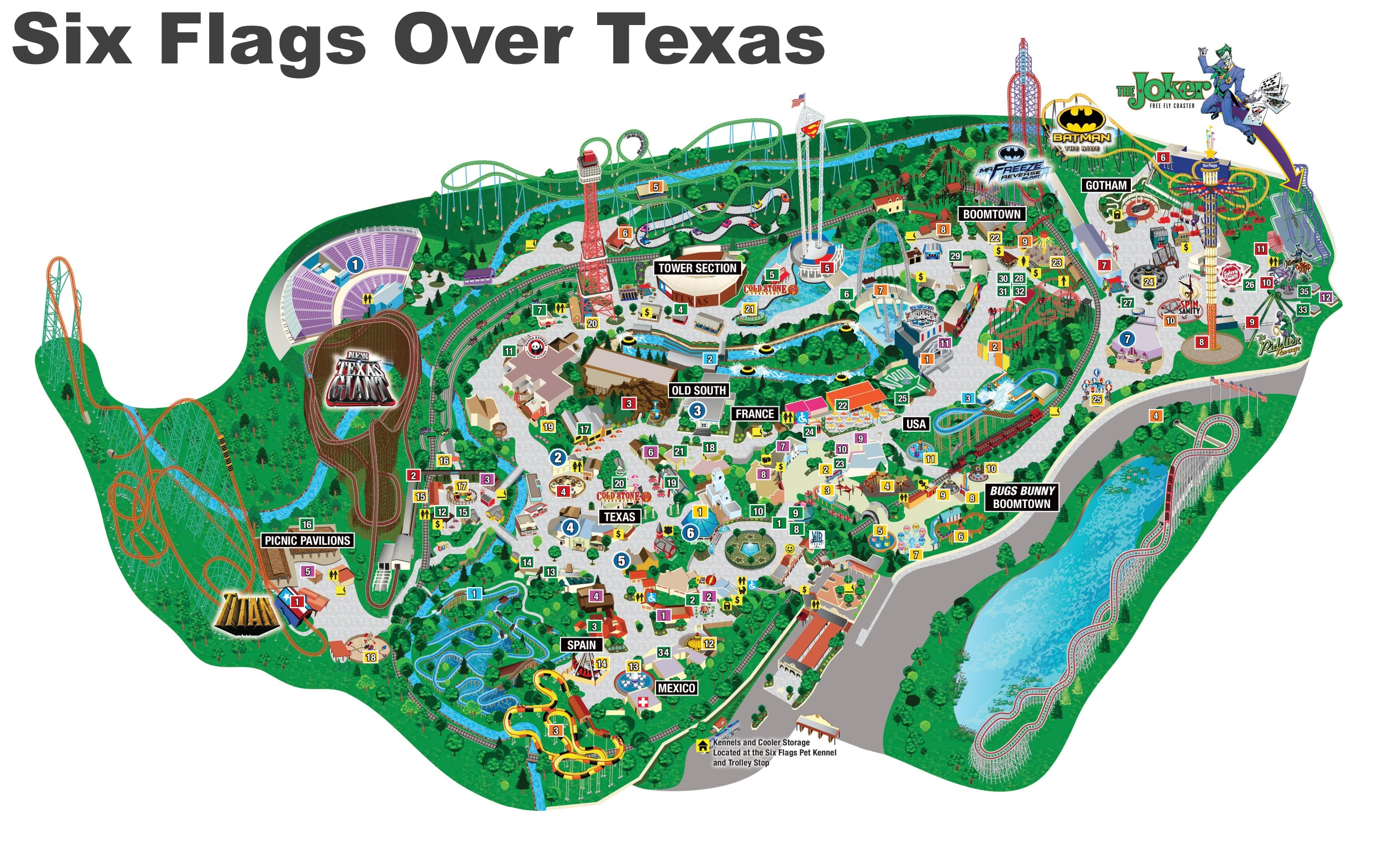 Six Flags Over Texas Map - Six Flags Over Texas Map