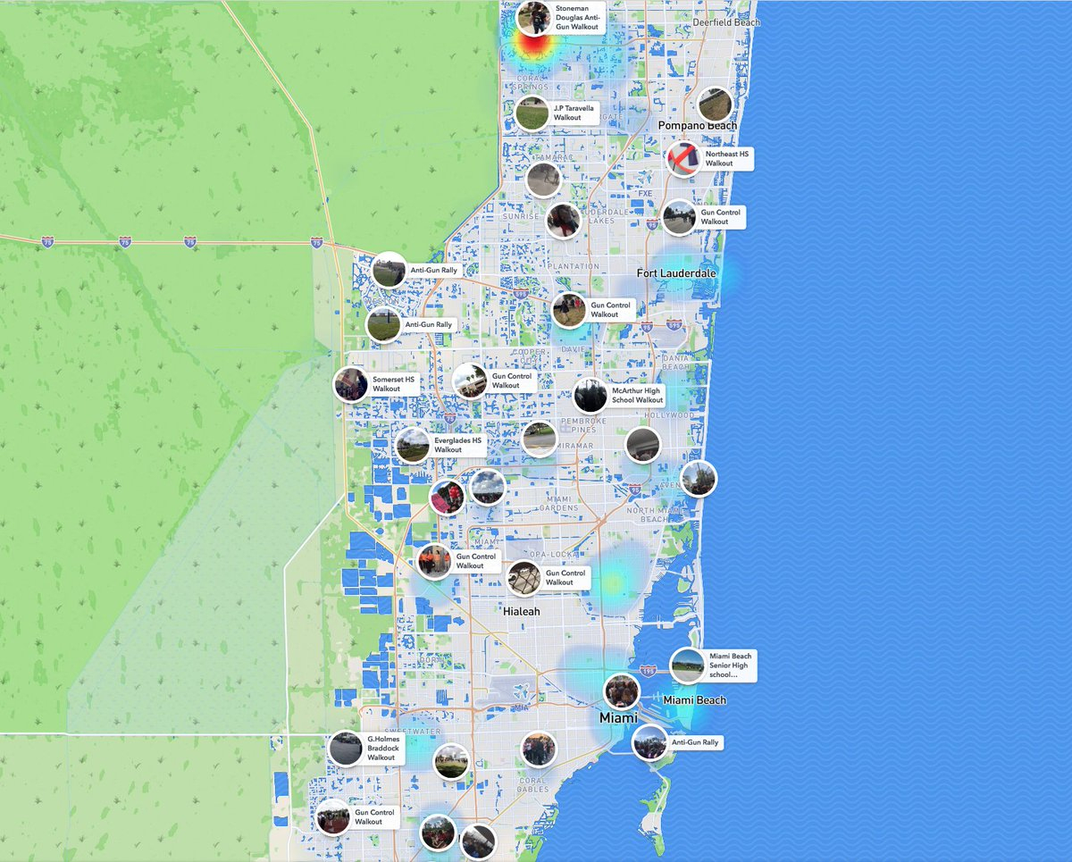 Snapchat&amp;#039;s Snap Map Captured Students Walking Out Of Schools En - Parkland Florida Map
