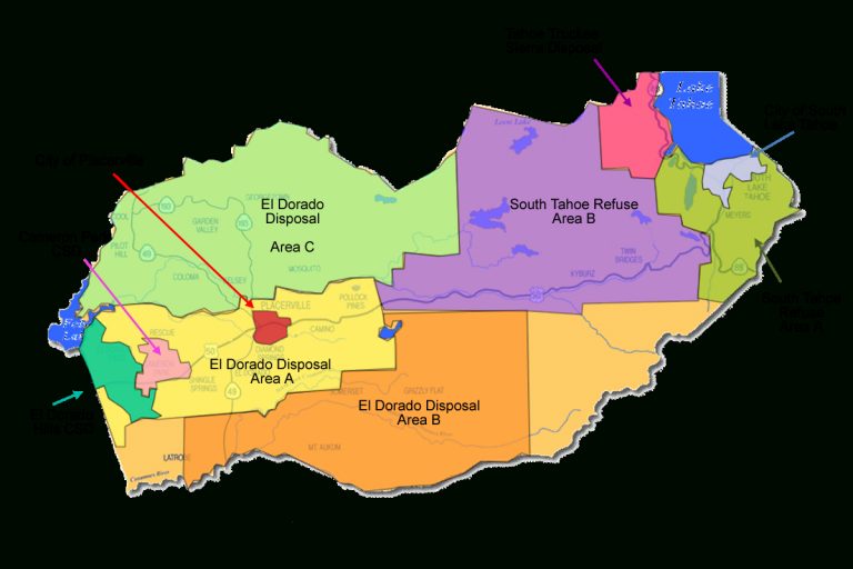 Solid Waste Franchise Area Map El Dorado County California Parcel