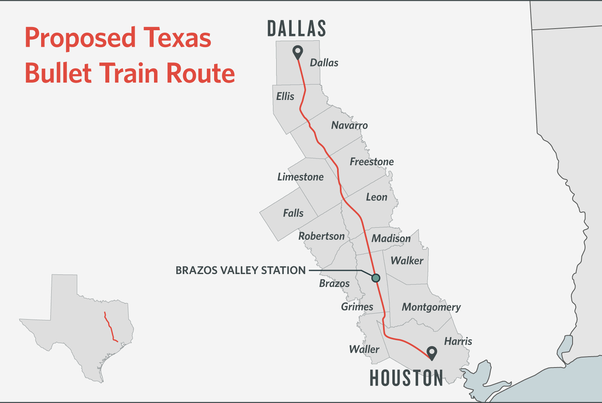 Some Texans Dodge Bullet Train, Others Are Square In Its Path | The - Texas High Speed Rail Map