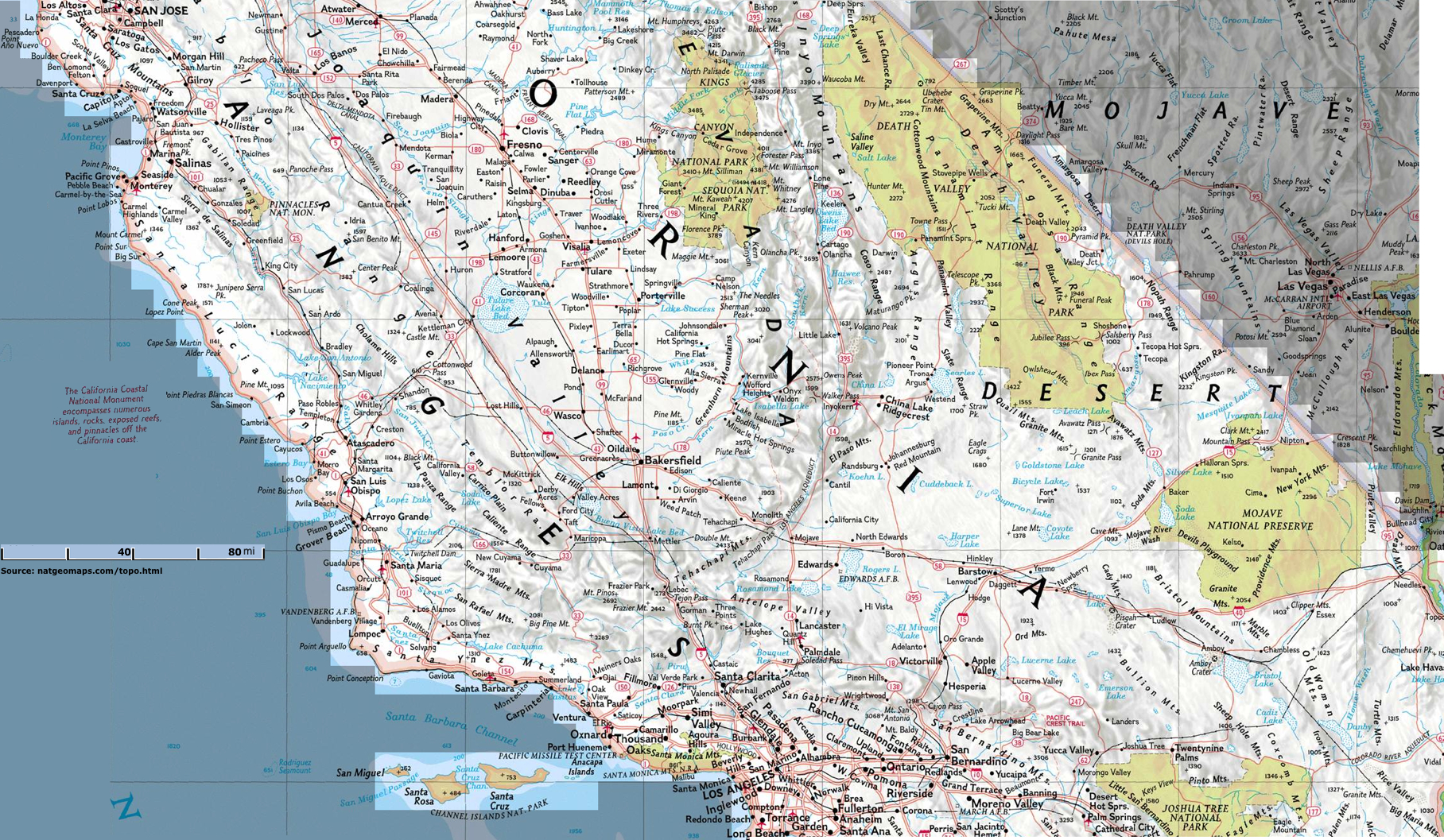 South Central California - National Geographic Topo Maps California