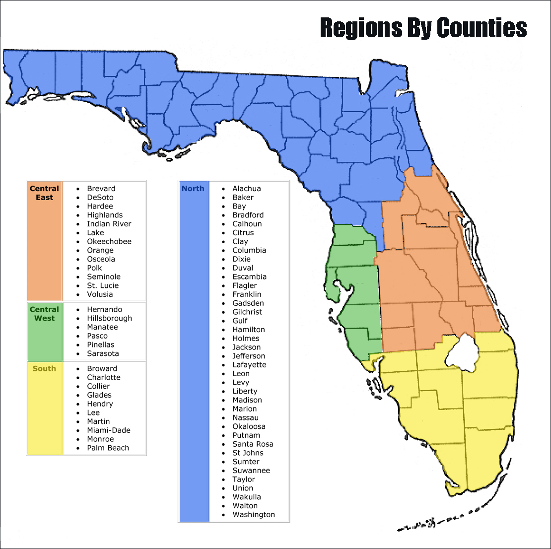 South Central Florida Map | Modelautoszeeland - Central Florida County Map