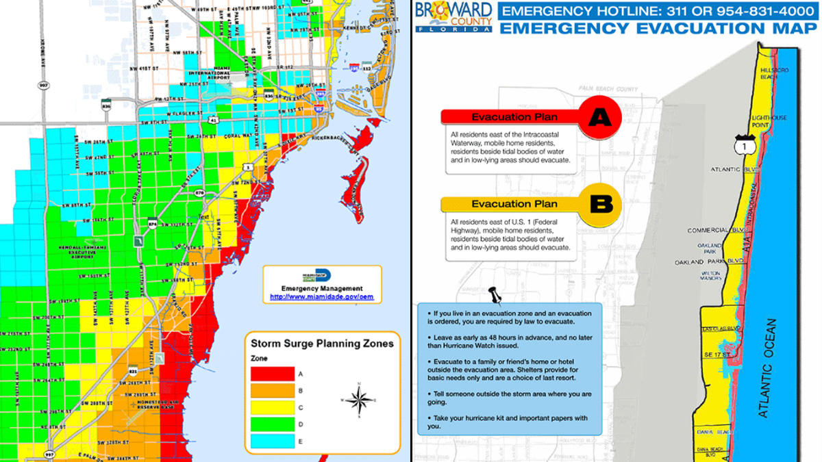 South Florida Evacuation Zones In The Event Of A Hurricane - Nbc 6 - Flood Zone Map South Florida