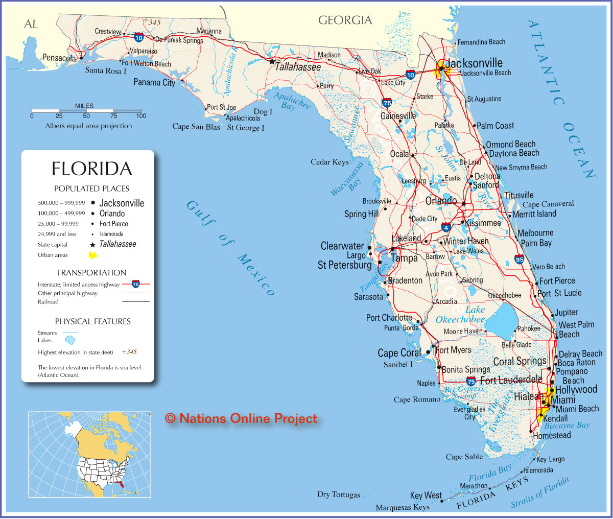 South Florida Mapcity And Travel Information | Download Free - Where Is Ft Pierce Florida On A Map