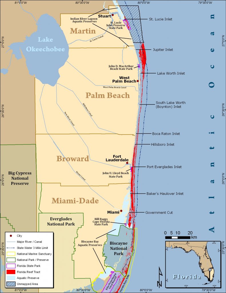 South Florida Reef Tract Map - Gold Coast Scuba Divers (954) 616