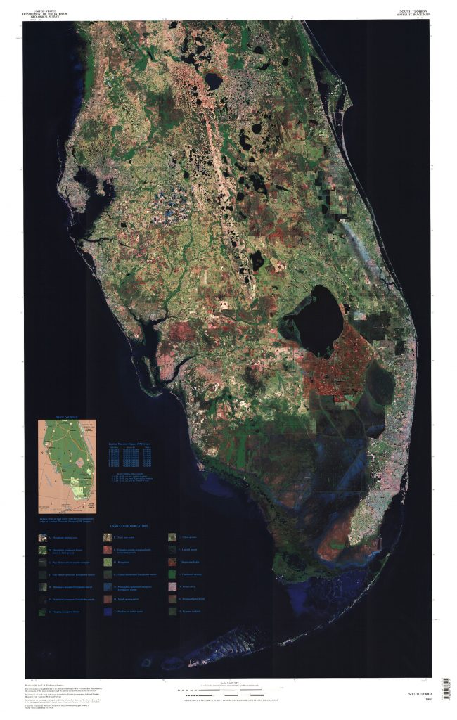 South Florida Satellite Image Map Maps Pinterest Cypress Swamp Map Of Florida Showing The Everglades 650x1024 
