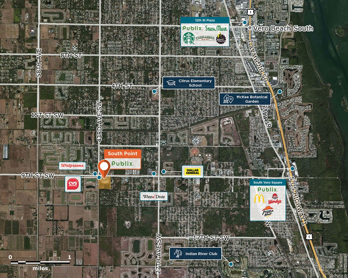 South Point, Vero Beach, Fl 32968 – Retail Space | Regency Centers - Map Of Vero Beach Florida Area
