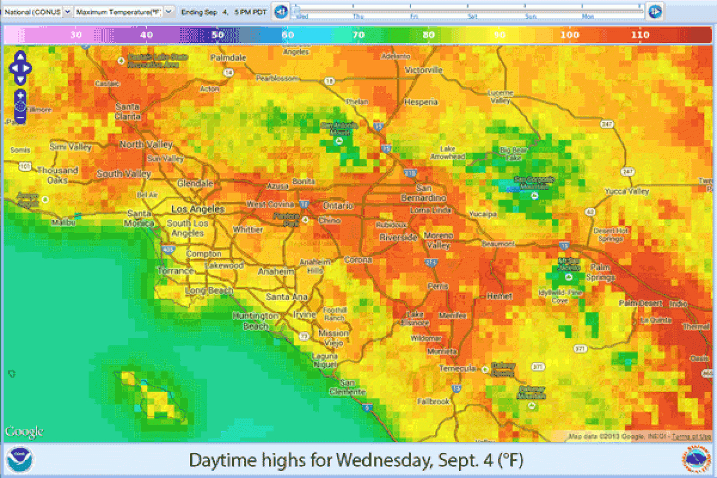 Southern California Broiling As New Heat Wave Hits - Los Angeles Times - Heat Map Southern California