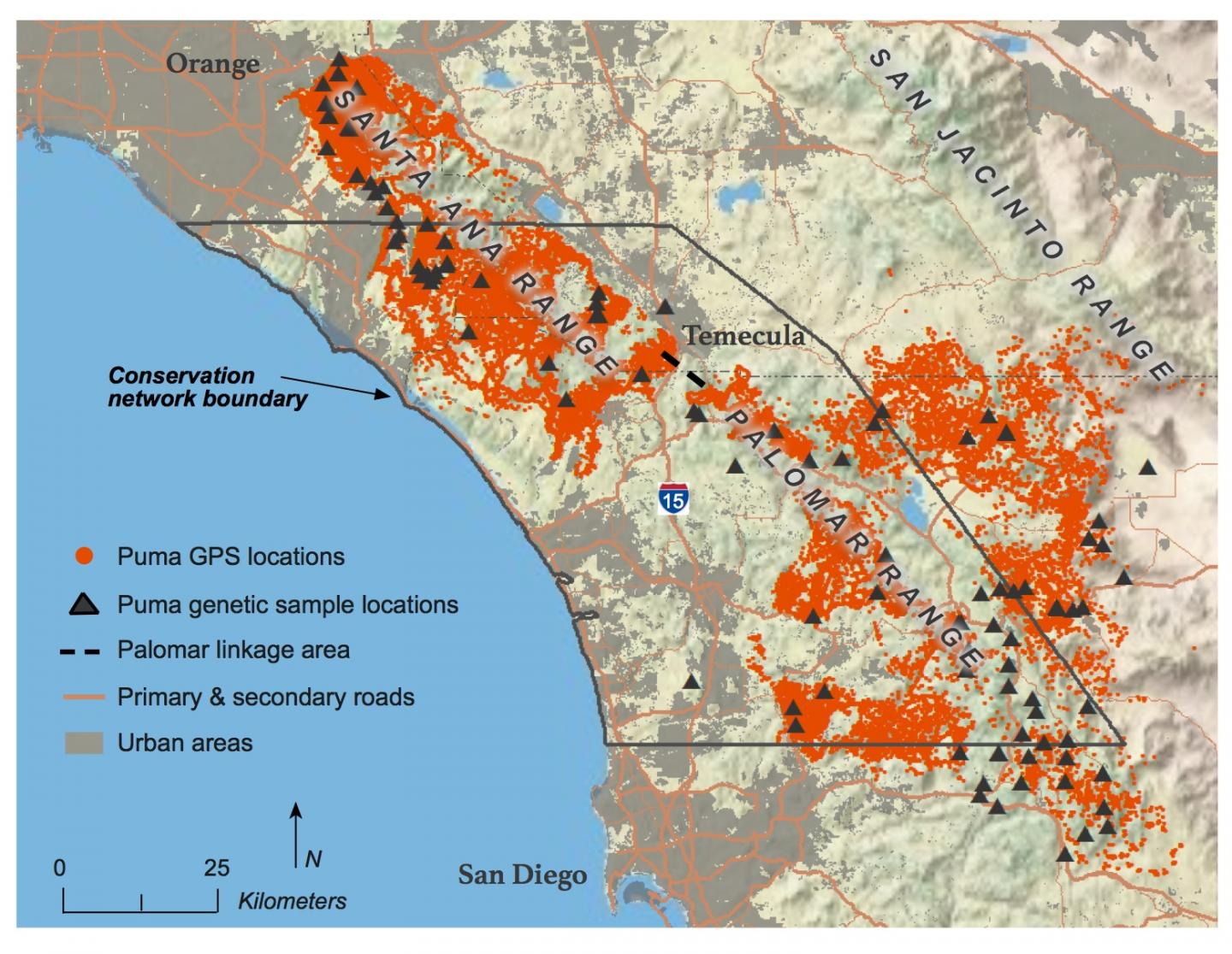 Southern California Mountain Lions&amp;#039; Genetic Connectivity Dangerously Low - Winston California Map