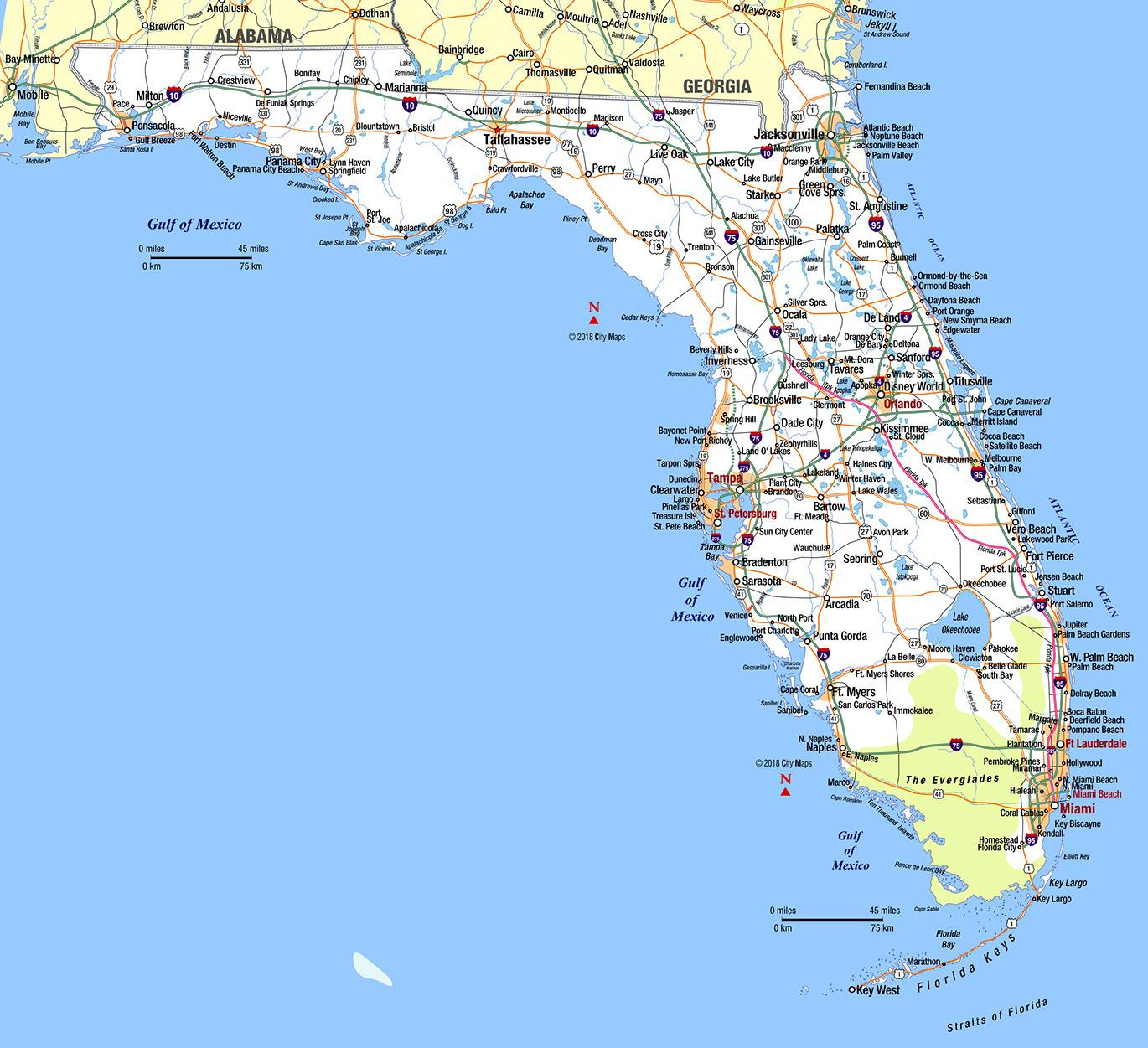 Southern Florida - Aaccessmaps - Map Of East Coast Of Florida Cities
