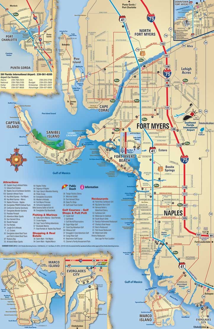 Map Of Florida Including Cape Coral