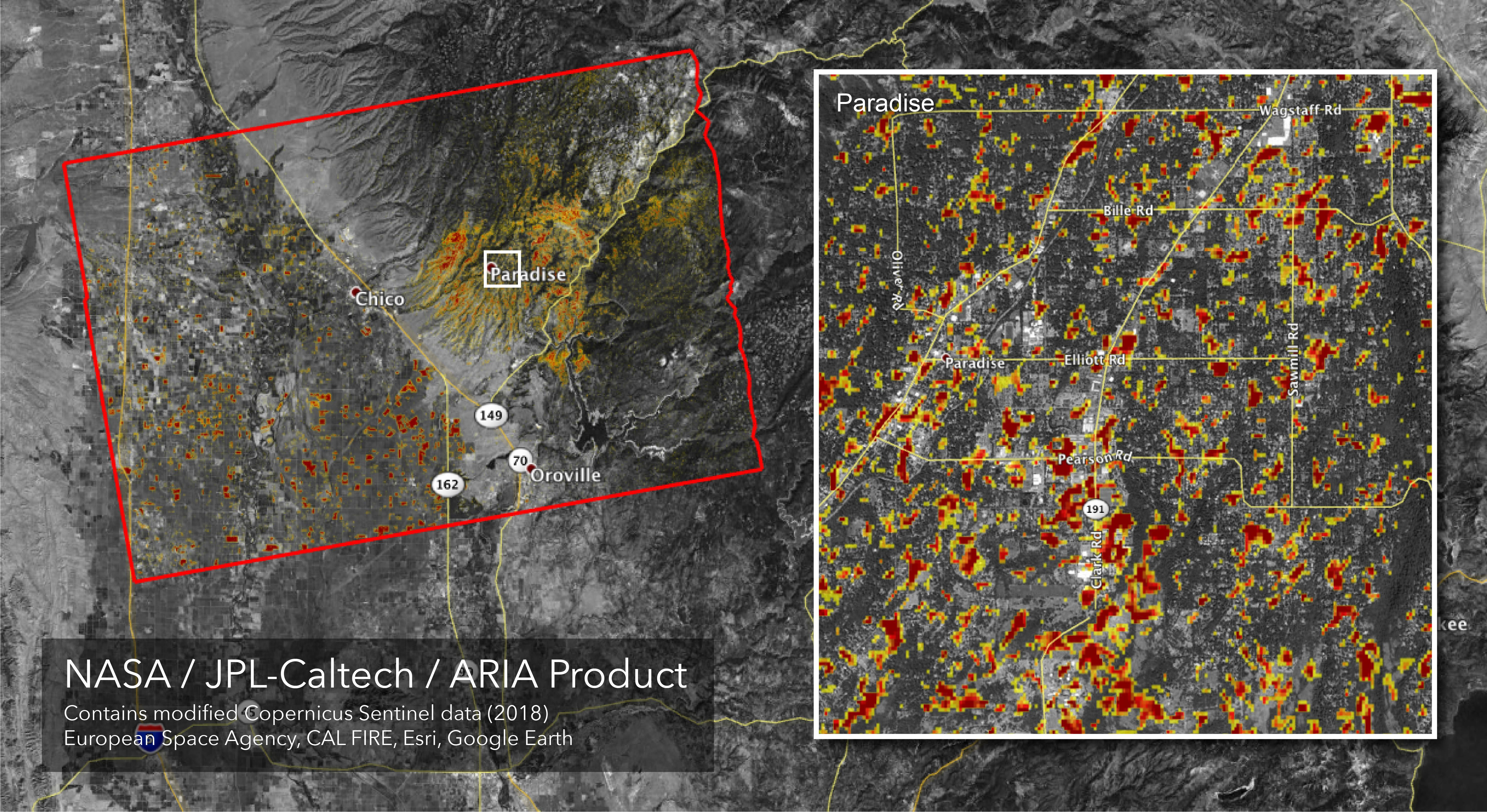 Space Images | Updated Aria Map Of Ca Camp Fire Damage - Map Of California Fire Damage