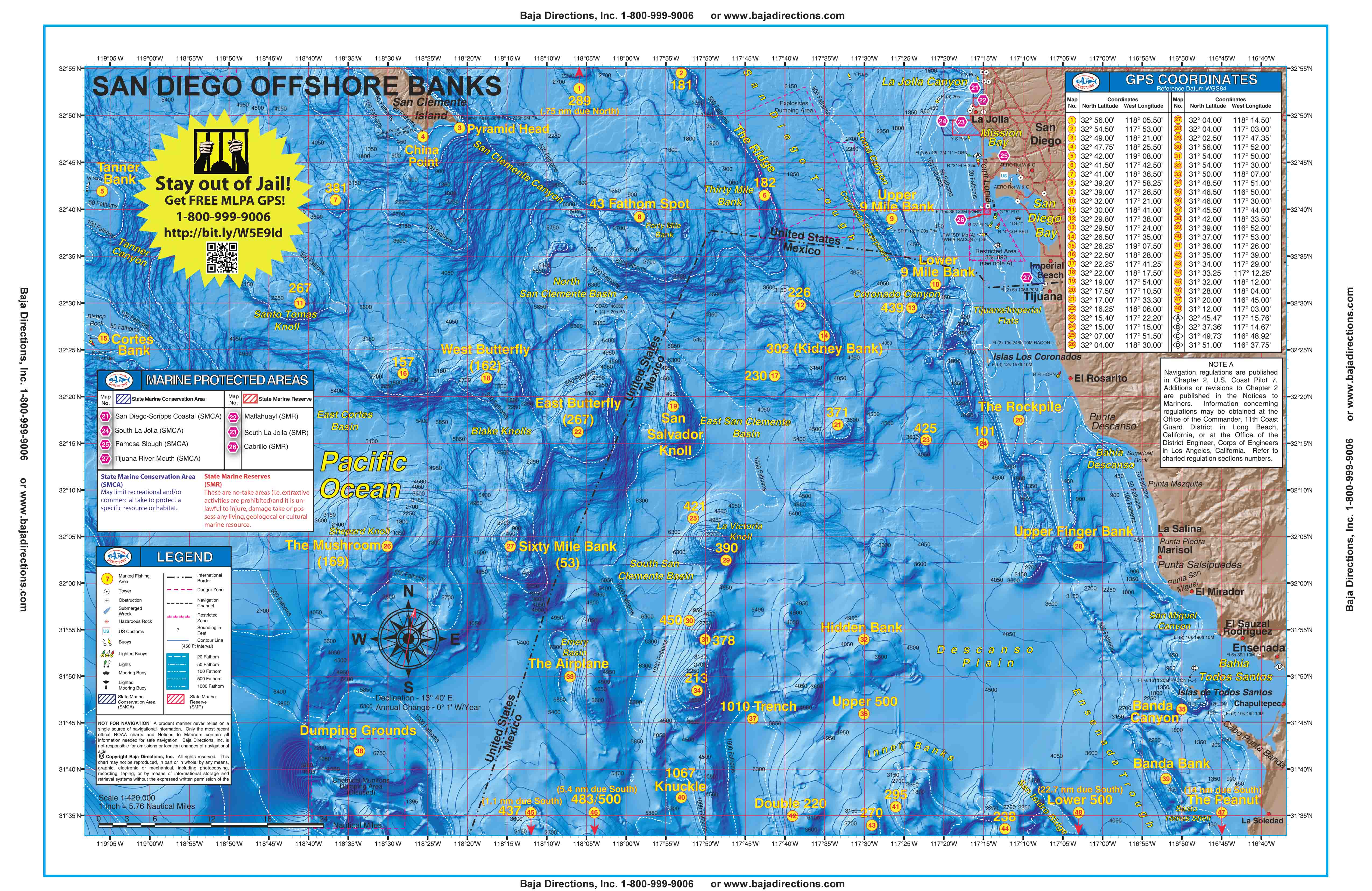 Sportfishing Atlas Southern California Edition - Baja Directions - Southern California Fishing Spots Map