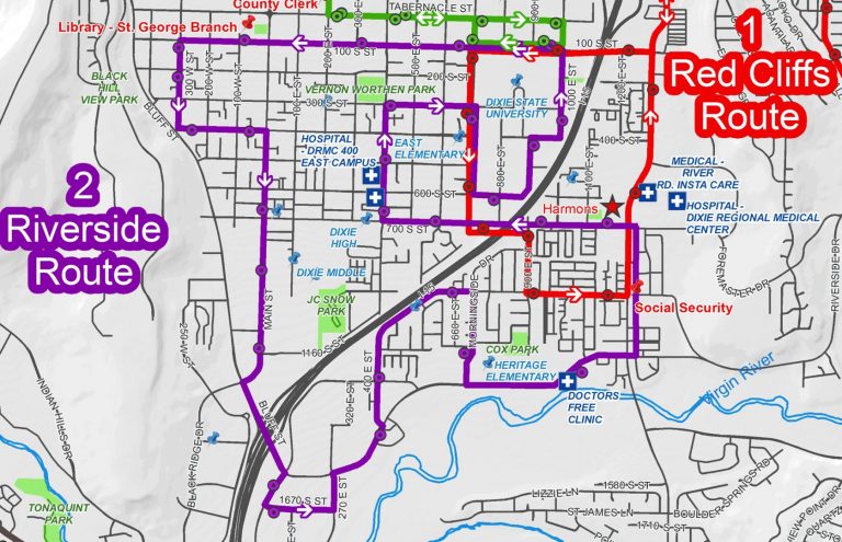 St George Printable Map Of St George Utah