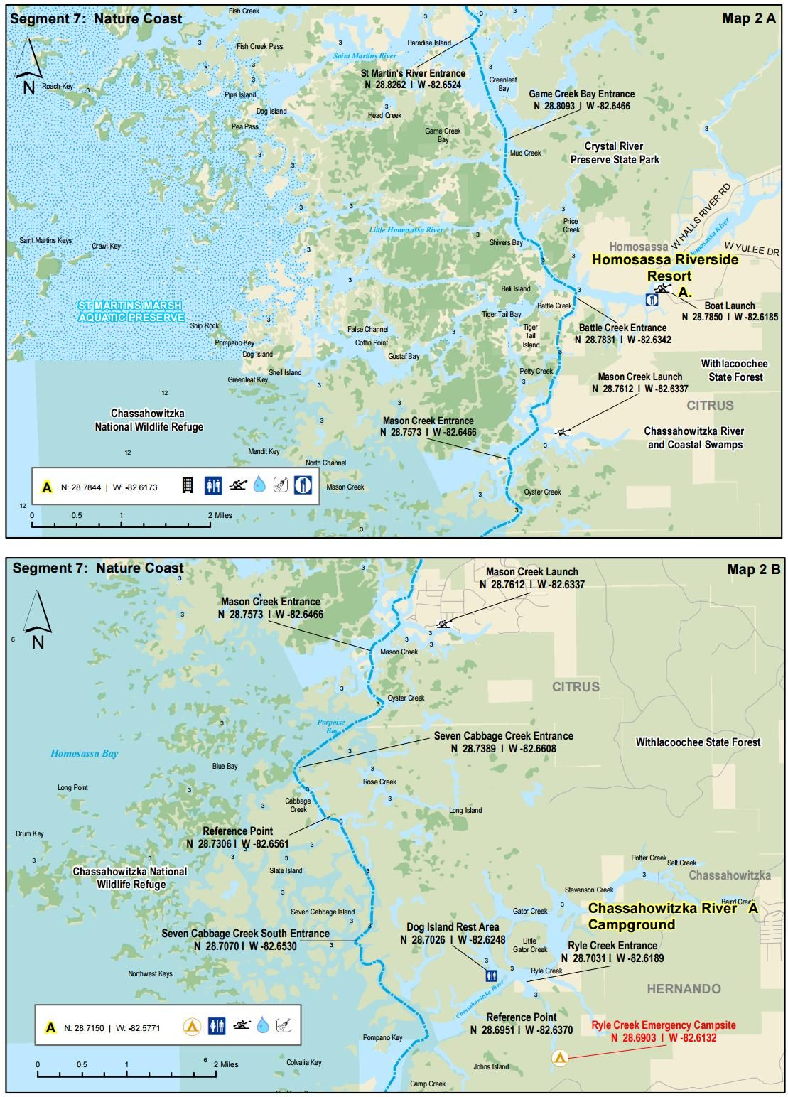 St. Martin&amp;#039;s River To Chassahowitzka River - Florida - Florida Paddling Trail Maps
