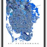 St. Petersburg Map Print Featuring The City Of St. Petersburg   Florida Map Artwork