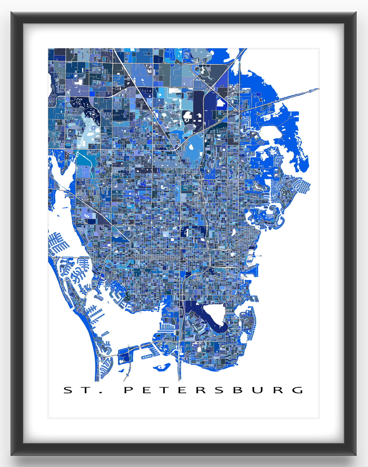 St. Petersburg Map Print Featuring The City Of St. Petersburg - Florida Map Artwork
